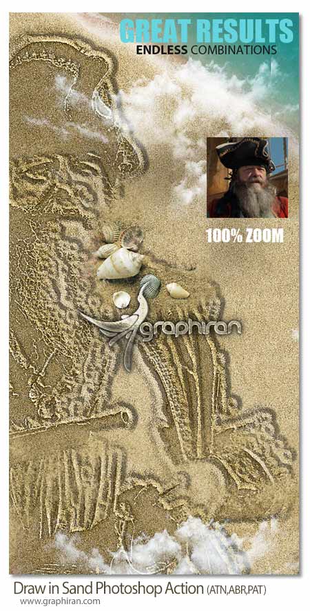 Draw in Sand Photoshop Action